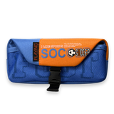 Soccer Sports Canvas Pencil Case with Buckle Lock – Multi-Layer Large Stationery Pouch | Teal 5