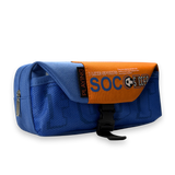 Soccer Sports Canvas Pencil Case with Buckle Lock – Multi-Layer Large Stationery Pouch | Orange 2