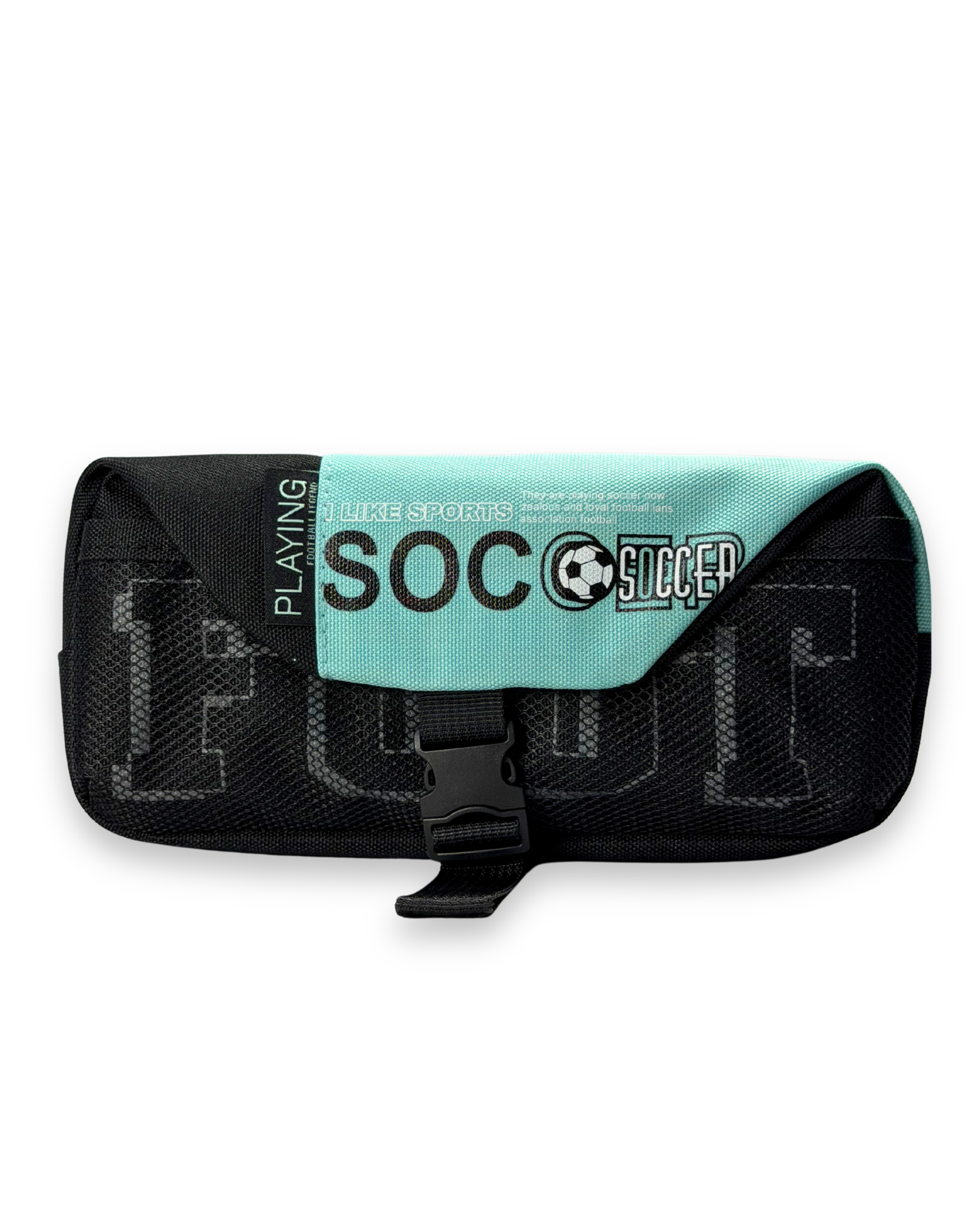 Soccer Sports Canvas Pencil Case with Buckle Lock – Multi-Layer Large Stationery Pouch | Yellow