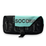 Soccer Sports Canvas Pencil Case with Buckle Lock – Multi-Layer Large Stationery Pouch | Teal 1