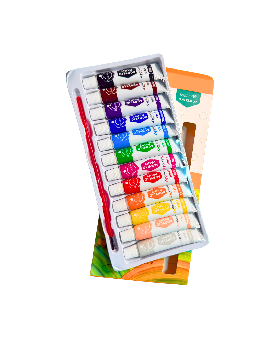 Keep Smiling 12-Color Premium Acrylic Paint Set (12ml Tubes) – Model 7112A