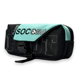 Soccer Sports Canvas Pencil Case with Buckle Lock – Multi-Layer Large Stationery Pouch | Teal 2