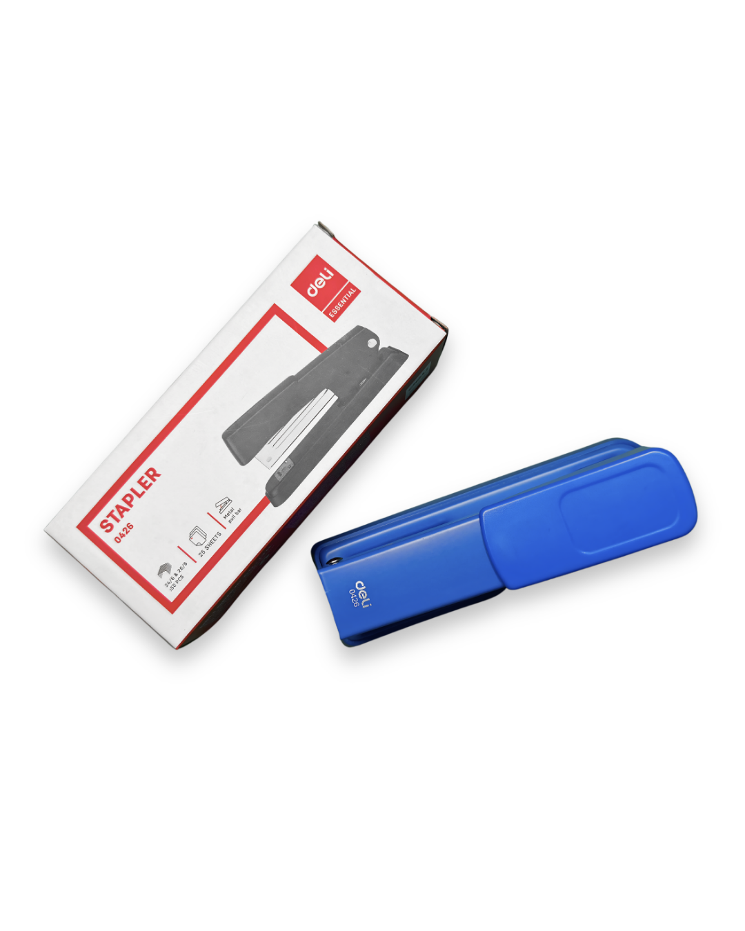 Deli Essential Half-Strip Metal Stapler (Model NO.: 0426 / E0426) - Blue