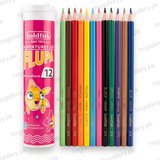 Goldfish Adventures of Flupa Colour Lead Pencils Tube - Pack of 12 Assorted Colours 1