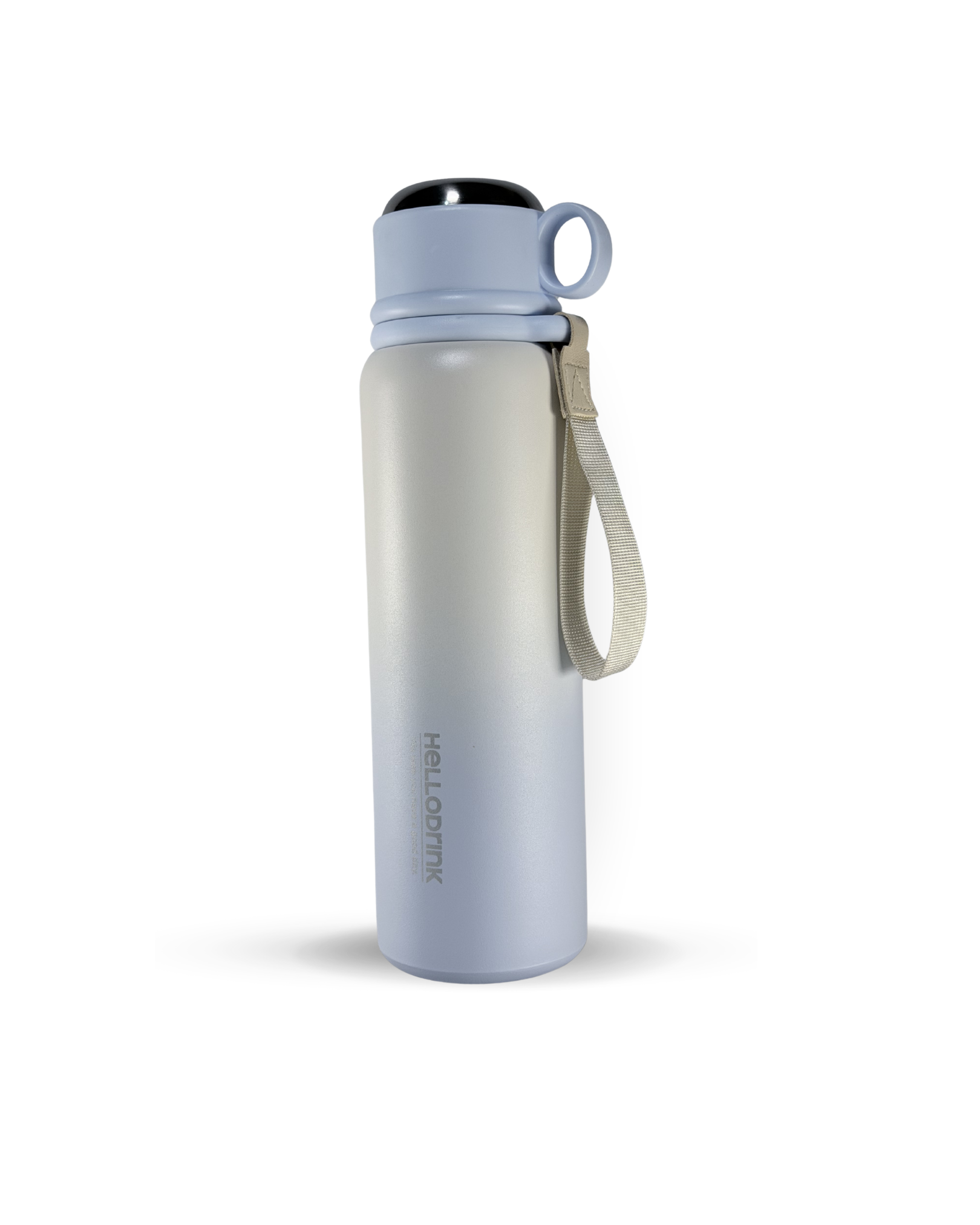 HELLO DRINK STEEL WATER BOTTLE WITH STRAP CAP | 750ML | BROWN