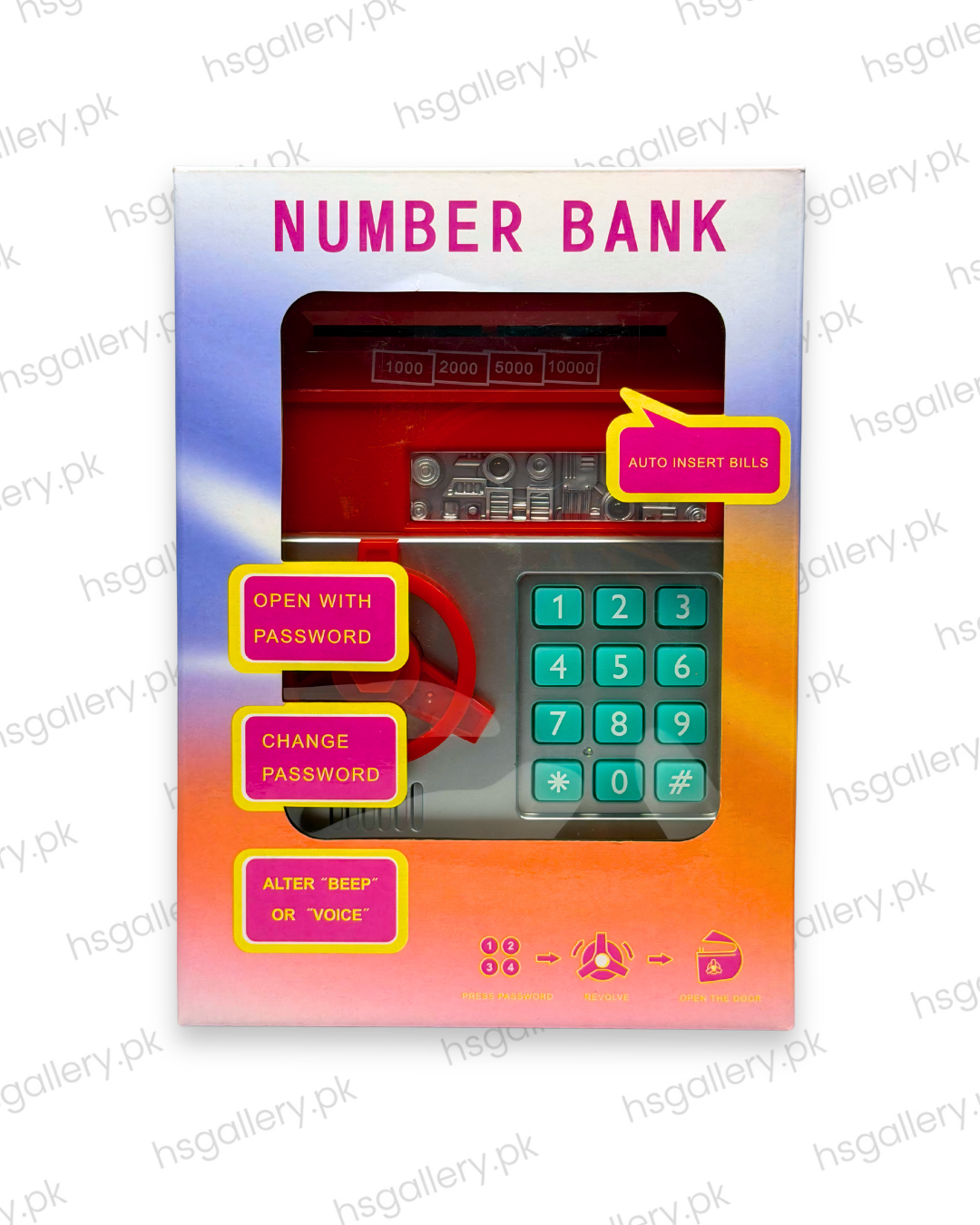 Electronic ATM Safe & Password Piggy Bank | RED