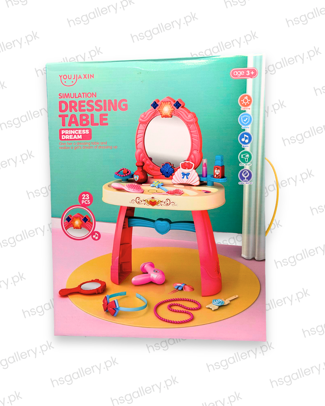 Kids Simulation Dressing Table Vanity Set with Lights & Music