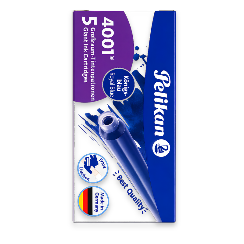 Pelikan 4001 Giant Ink Cartridges – Royal Blue (Pack of 5)