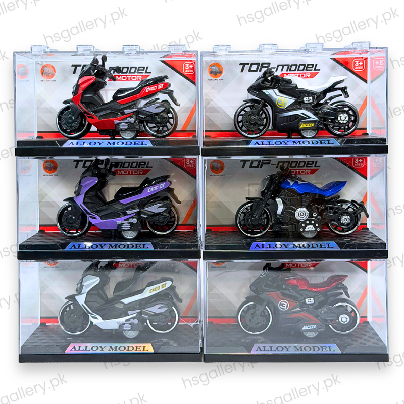 Die-Cast Alloy Motorcycle Model with Showcase Cases