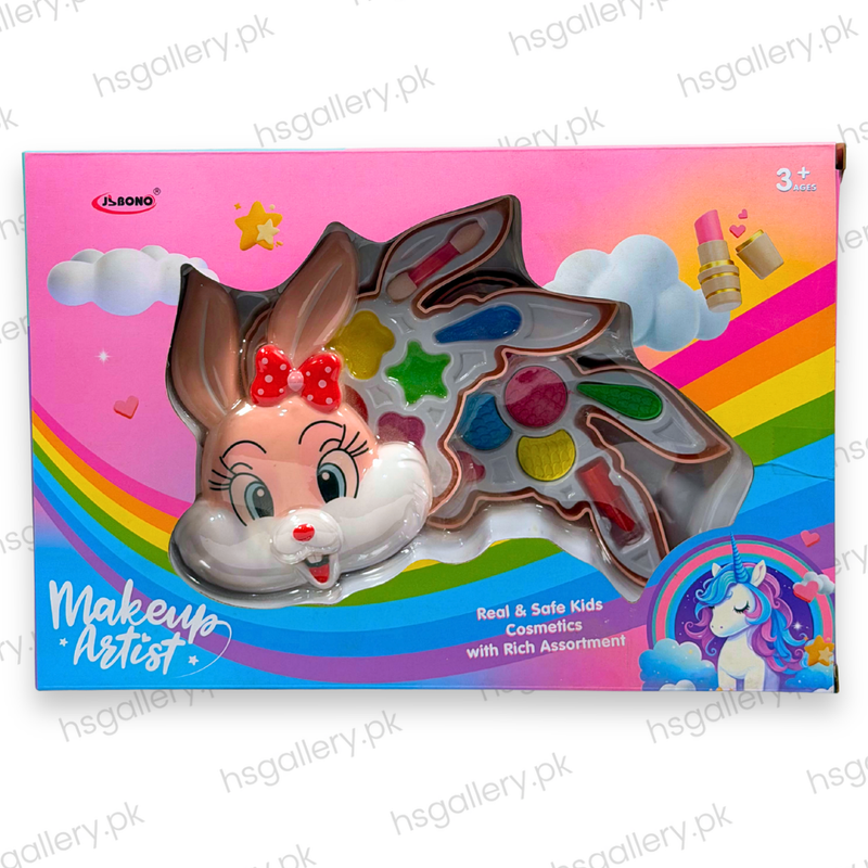 Cute Bunny Makeup Artist Kids Washable Cosmetic Kit