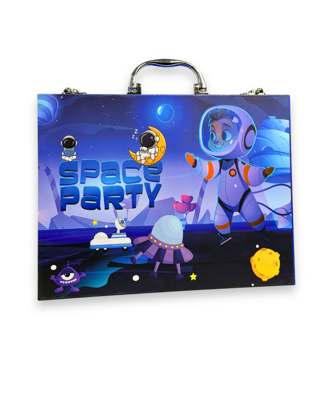 Space Party 145 piece wooden art case astronaut UFO kids Pakistan