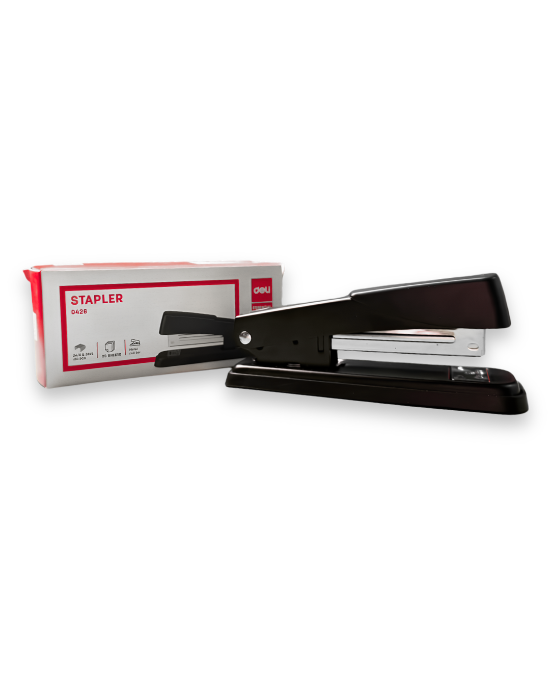 Deli Essential Medium Metal Stapler – Black (Model NO.: 0426 / E0426)