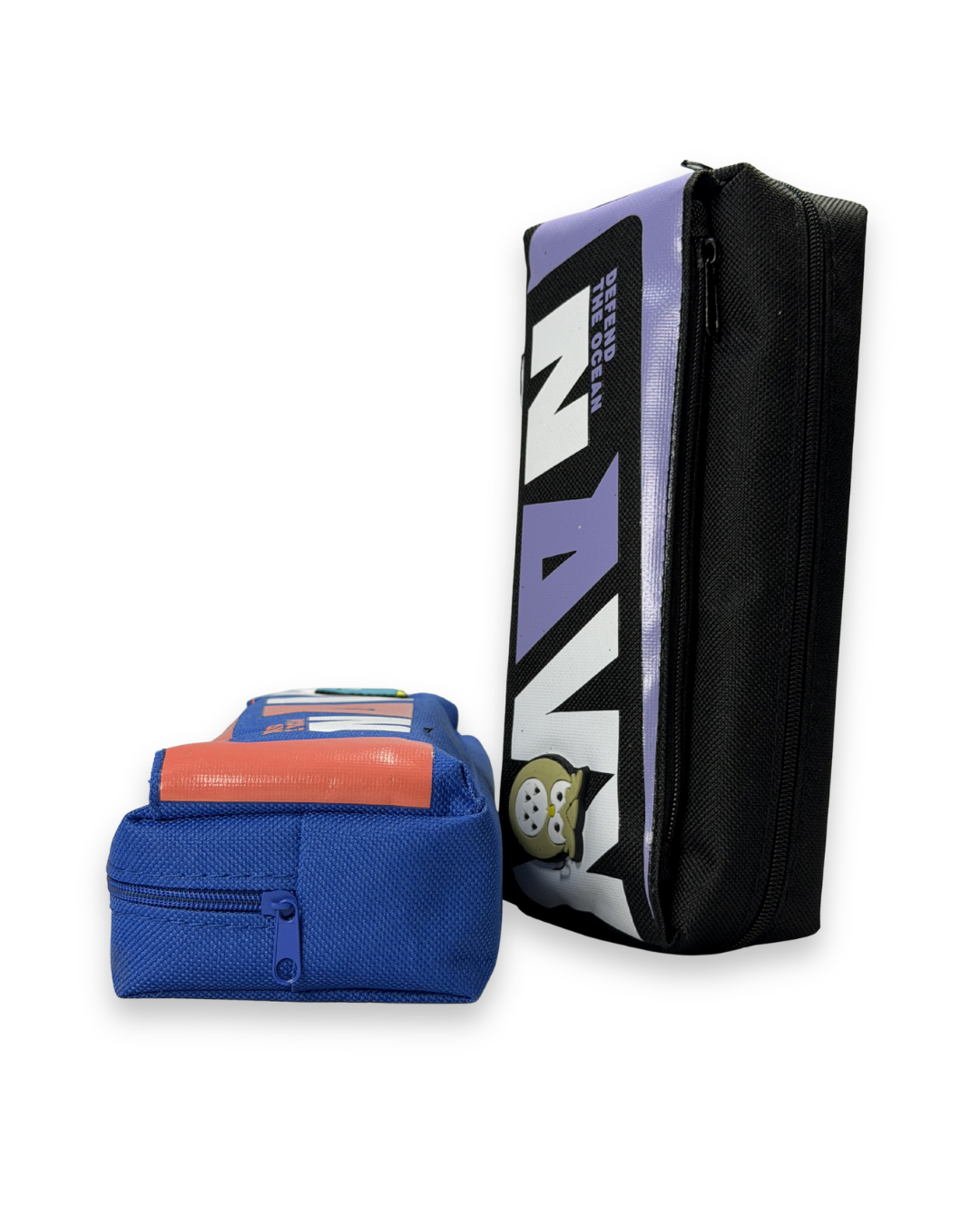 NAVY Premium Purple & Black Canvas Pencil Case – Heavy Duty Large Capacity Pouch