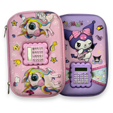 Magical Unicorn Aesthetic Geometry Box | Multi-Functional Hard Shell Pencil Case for School Kids | Pink 5