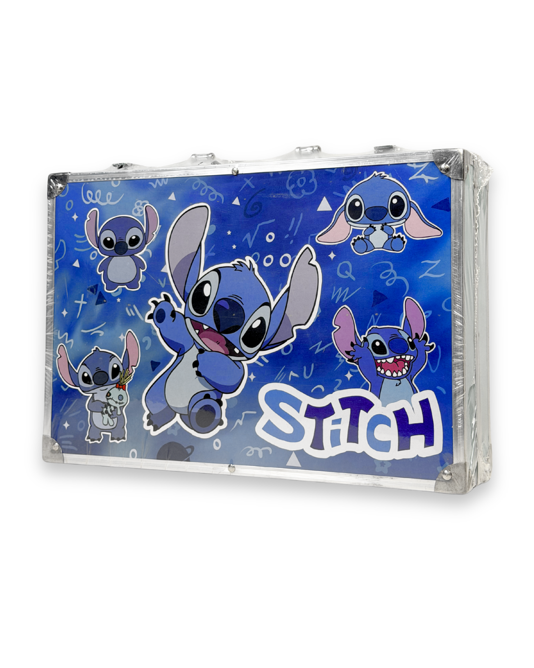 Disney Stitch 145 piece art suitcase cute blue aluminum case Pakistan