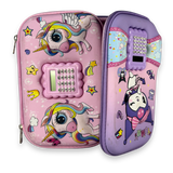 Magical Unicorn Aesthetic Geometry Box | Multi-Functional Hard Shell Pencil Case for School Kids | Pink 4