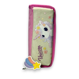 Cute Kawaii Pastel Pink Unicorn Canvas Pencil Case with Star Keychain – Pouch for Girls 3