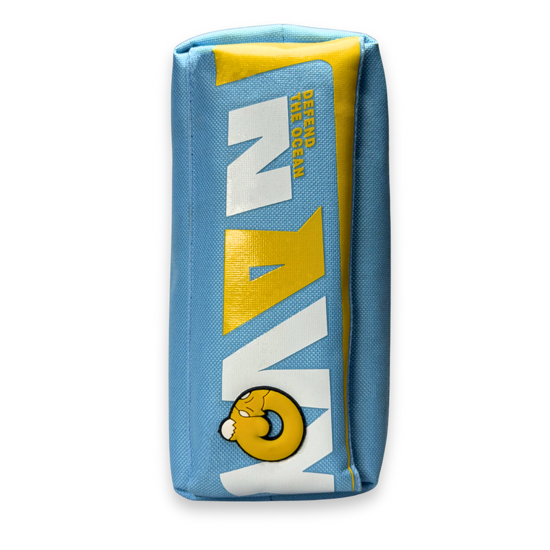 NAVY Premium Light Blue Canvas Pencil Case – Heavy Duty Large Capacity Pouch
