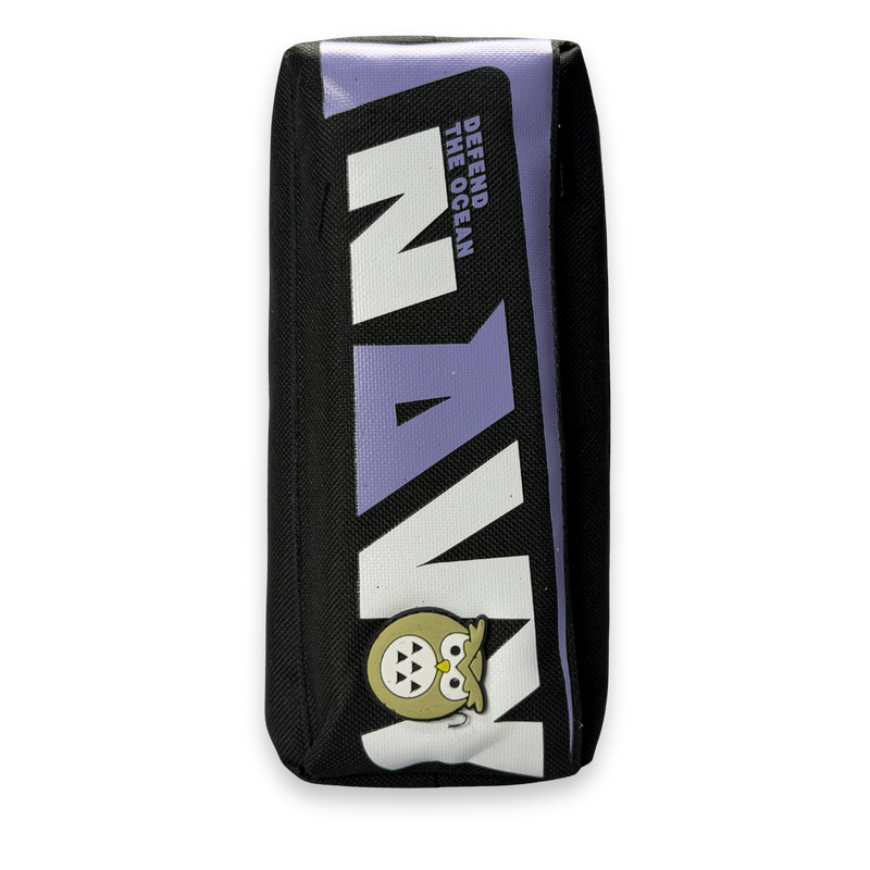 NAVY Premium Purple & Black Canvas Pencil Case – Heavy Duty Large Capacity Pouch