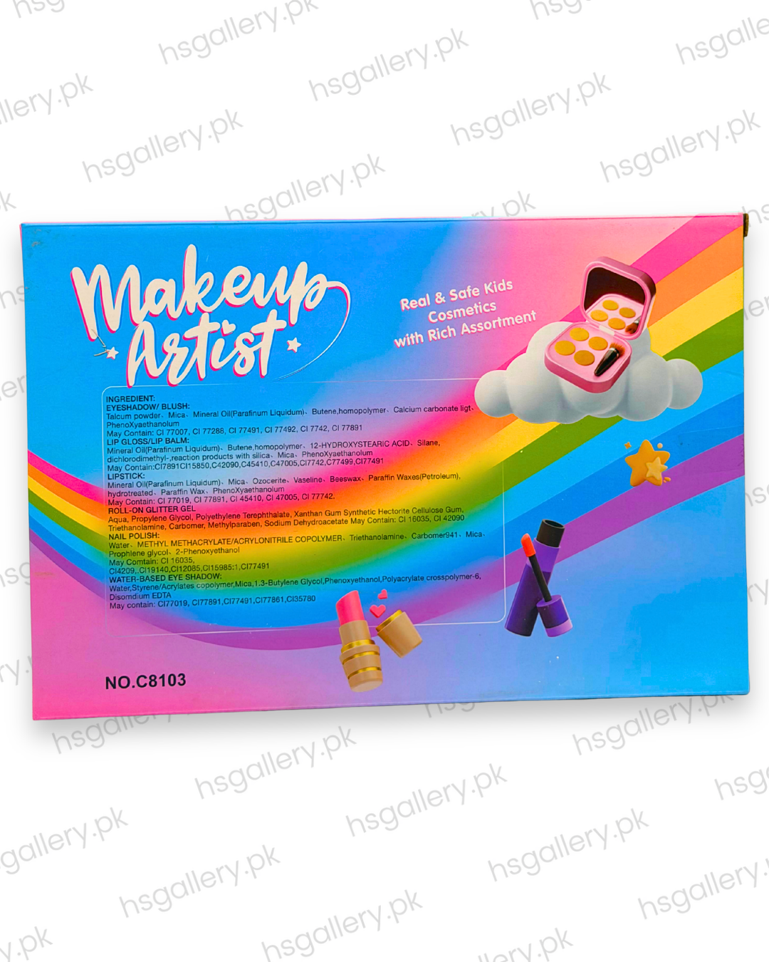 Cute Bunny Makeup Artist Kids Washable Cosmetic Kit