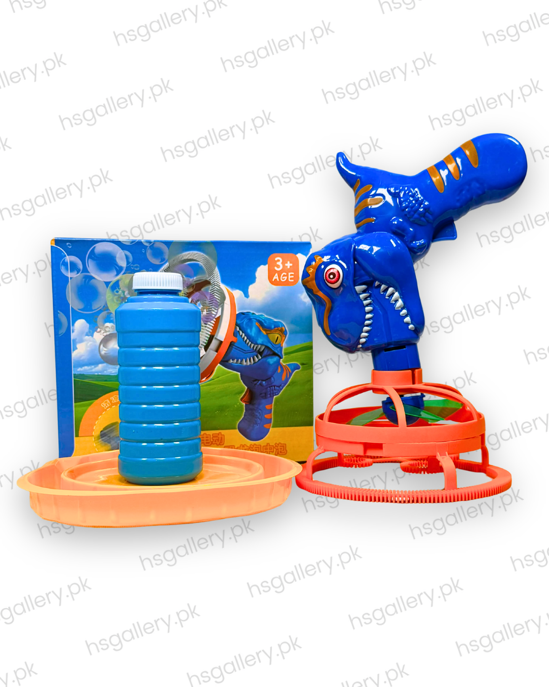 Electric Dinosaur Bubble Gun Machine with Fan Feature