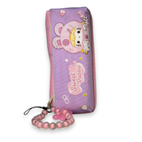 Cute Kawaii  Sweet Rabbit Doll Canvas Pencil Case with Beaded Charm –  Pouch for Girls | Purple & Pink 2
