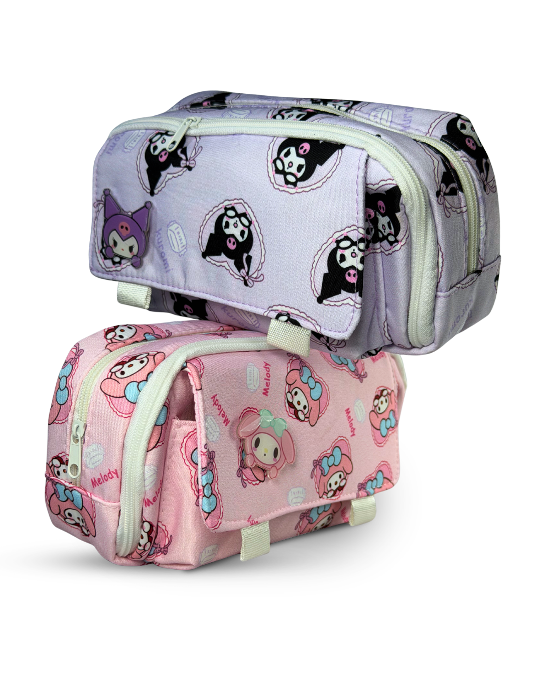 Cute Kawaii My Melody  Canvas Pencil Case – Multi-Compartment  Pouch for Girls | Pastel Pink