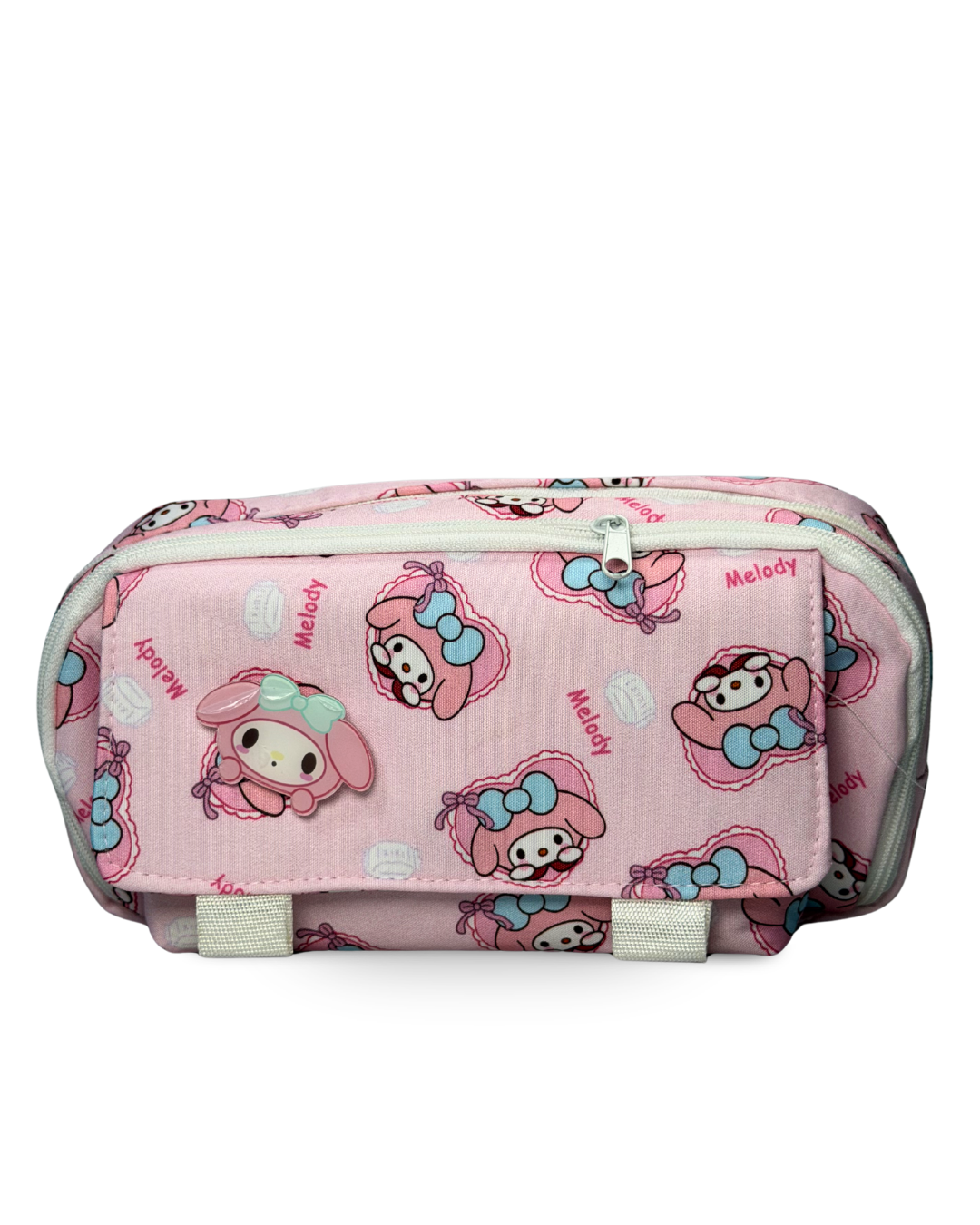 Cute Kawaii My Melody  Canvas Pencil Case – Multi-Compartment  Pouch for Girls | Pastel Pink