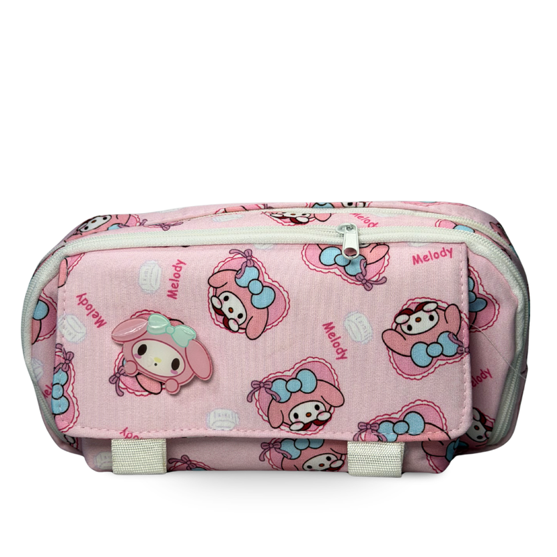 Cute Kawaii My Melody  Canvas Pencil Case – Multi-Compartment  Pouch for Girls | Pastel Pink
