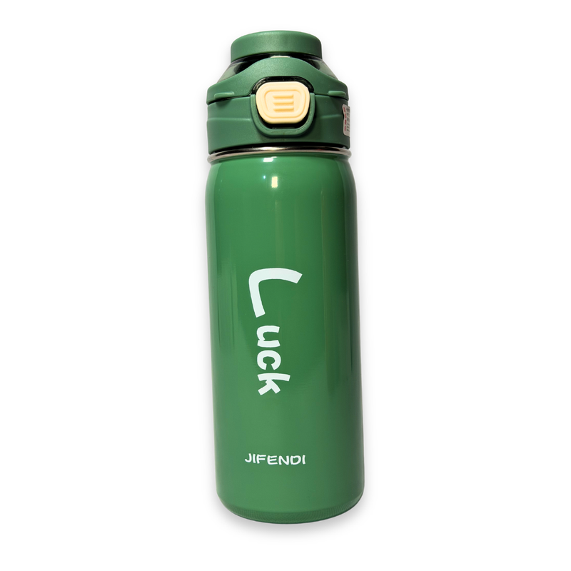 Jifendi Luck Steel Water Bottle | Flip Lid Bottle Pakistan | Green