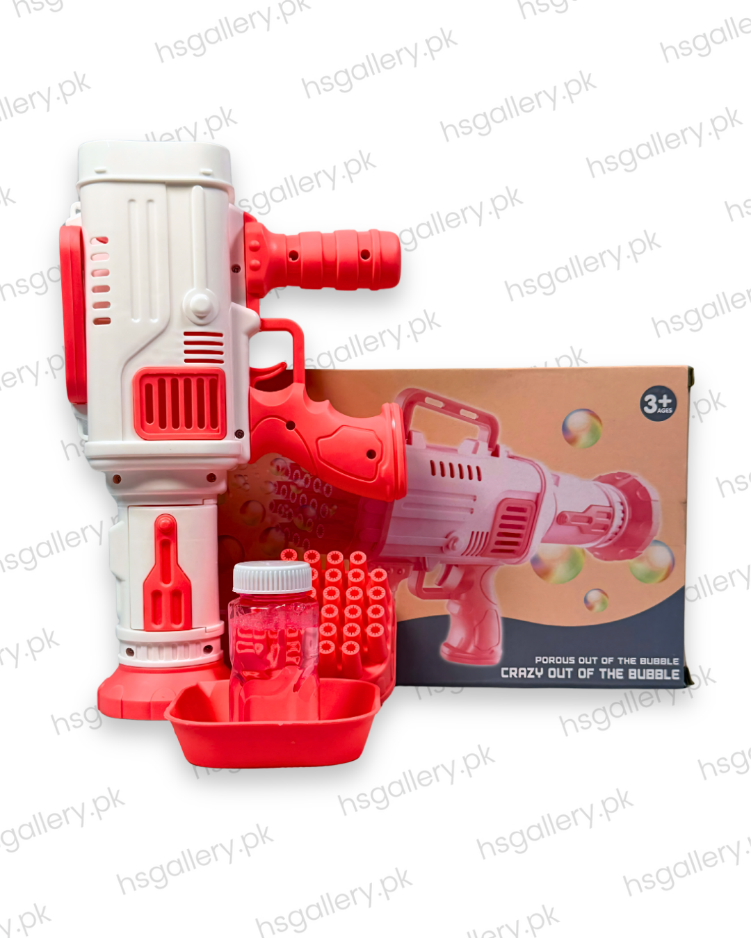 32-Hole Electric Gatling Bubble Gun Machine with Fan