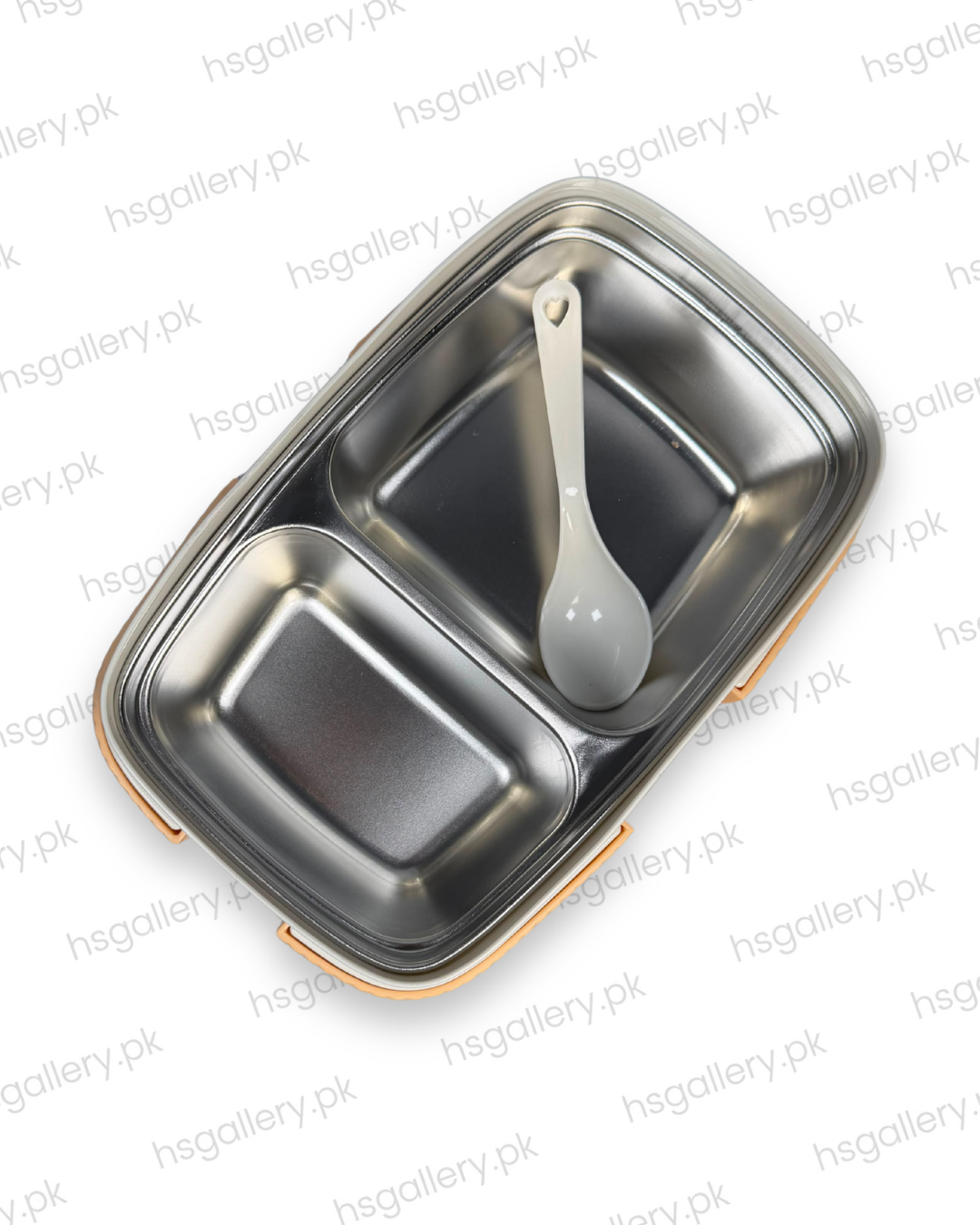 Cute Space Girl 2-Compartment Stainless Steel Lunch Box | Orange