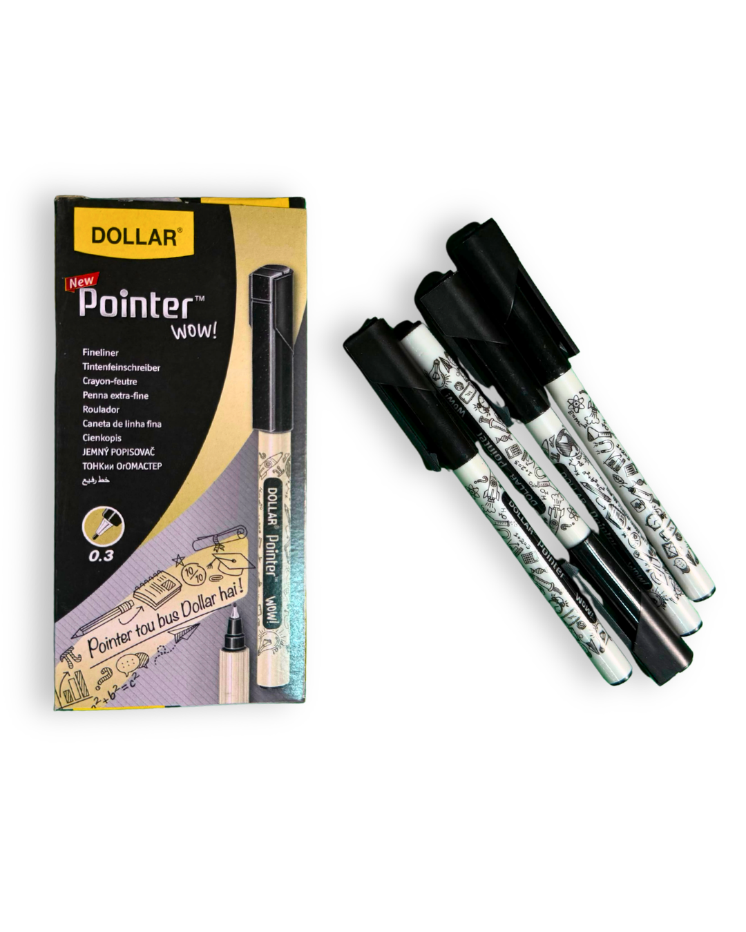 Dollar Pointer WOW! Fineliner Pen 0.3mm – Black