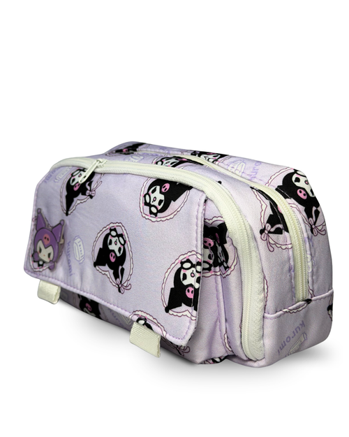 Cute Kawaii Kuromi  Canvas Pencil Case – Multi-Compartment Large Capacity Pouch for Girls | Lavender Purple