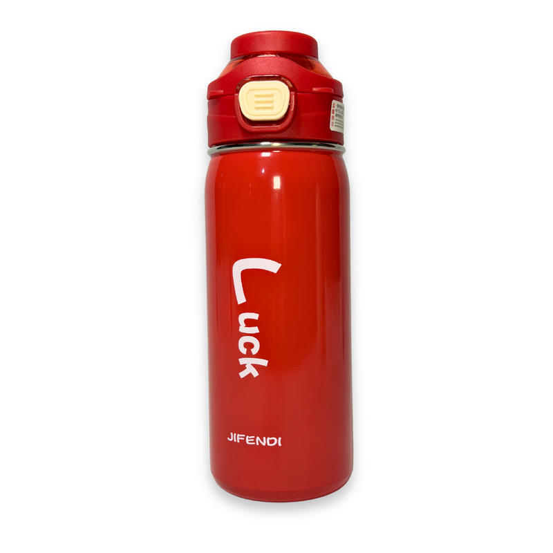Jifendi Luck Steel Water Bottle | Flip Lid Bottle Pakistan | RED