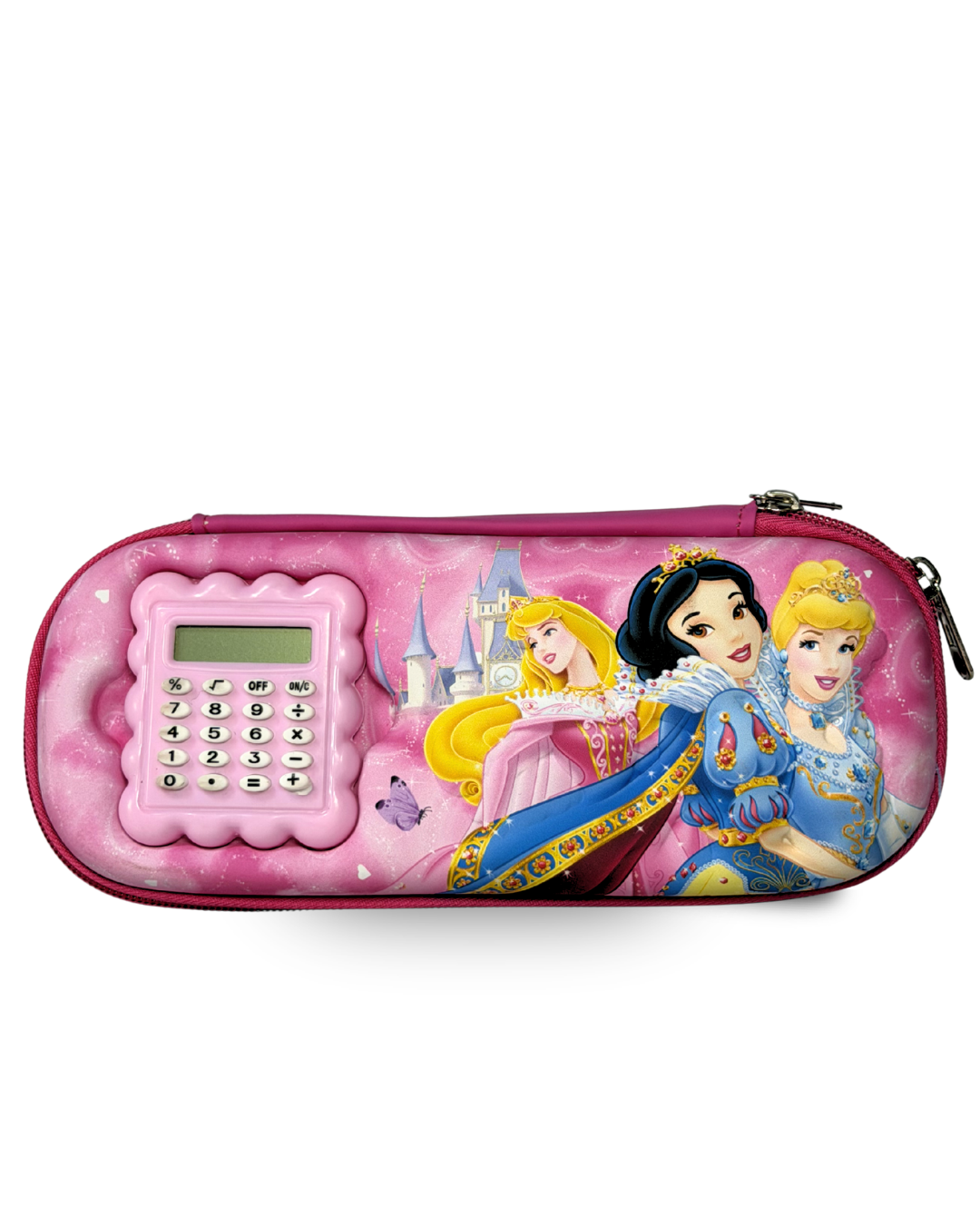 Disney Princess Pencil Case with Built-in Calculator –  School Pouch for Girls | Pink