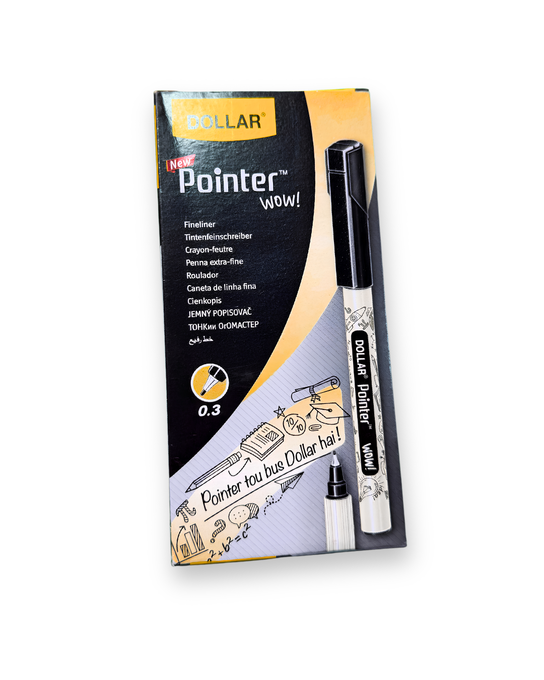 Dollar Pointer WOW! Fineliner Pen 0.3mm – Black