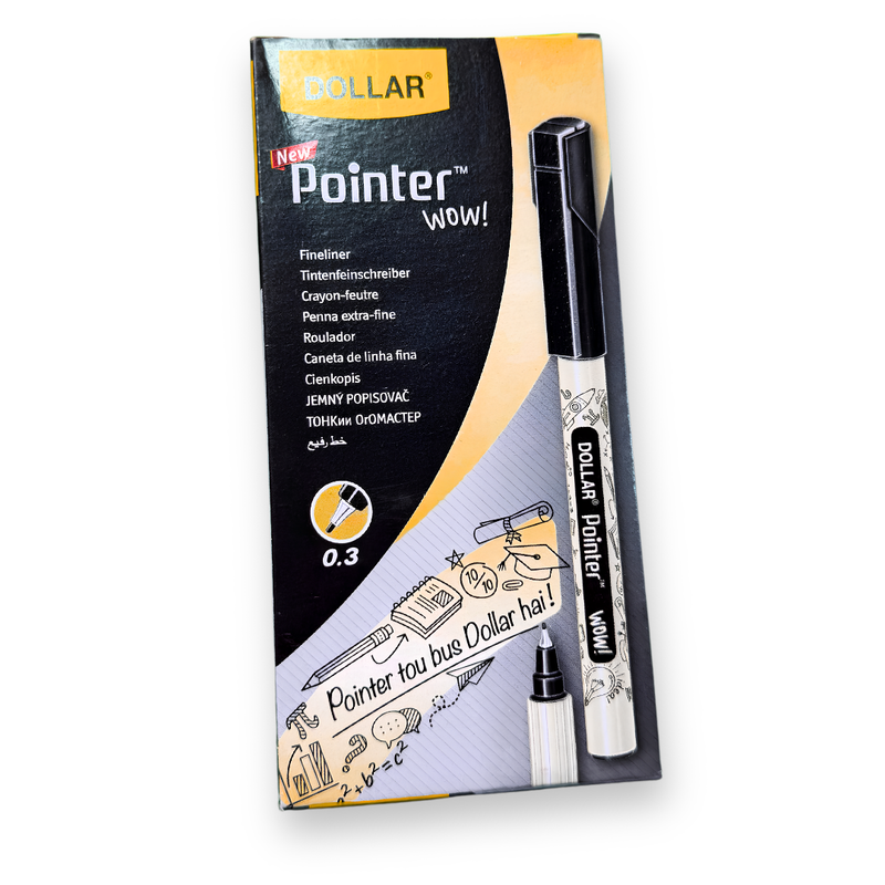 Dollar Pointer WOW! Fineliner Pen 0.3mm – Black