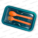 Japanese Style 850ml 2-Compartment Bento Lunch Box with Cutlery 1