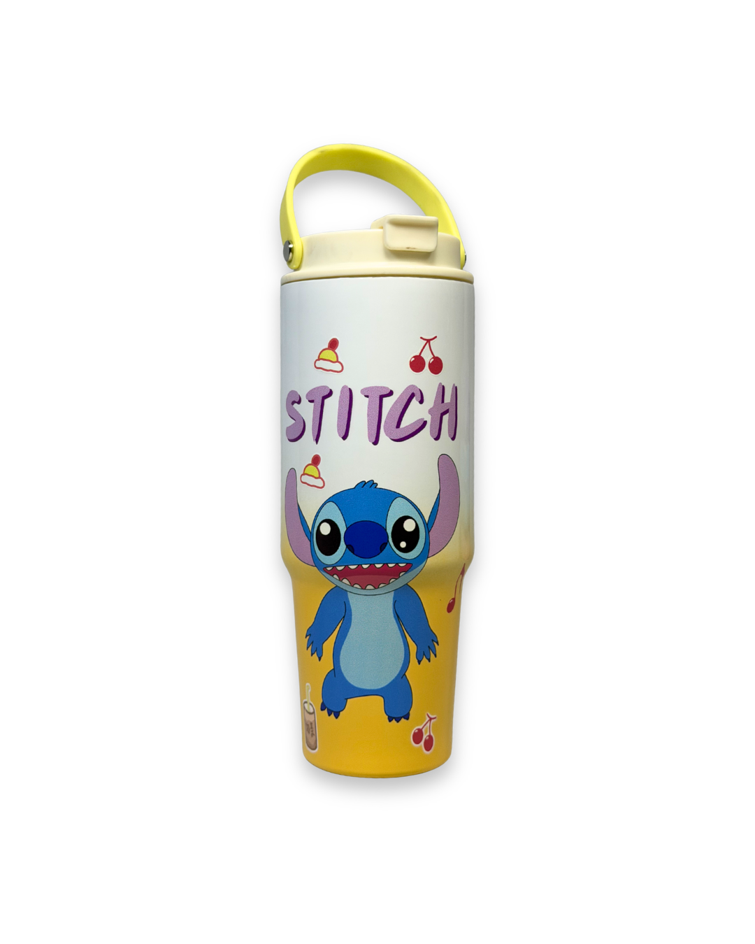 Disney Stitch Sleepy Theme Two-Tone Yellow & Azure Blue Thermal Flask – Vacuum Insulated Leakproof Water Bottle