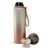 HELLO DRINK STEEL WATER BOTTLE WITH STRAP CAP | 750ML | BROWN 2