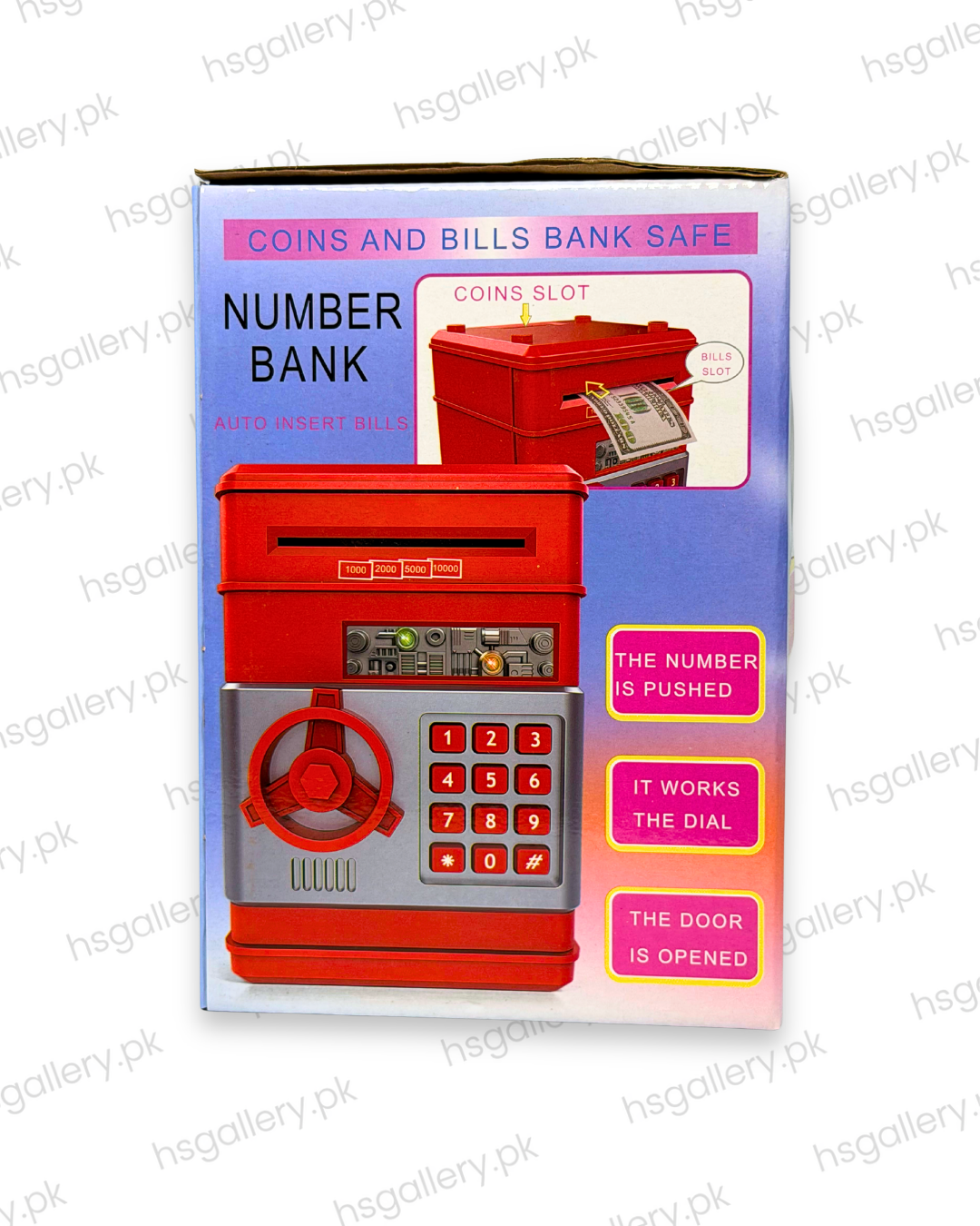 Electronic ATM Safe & Password Piggy Bank | RED