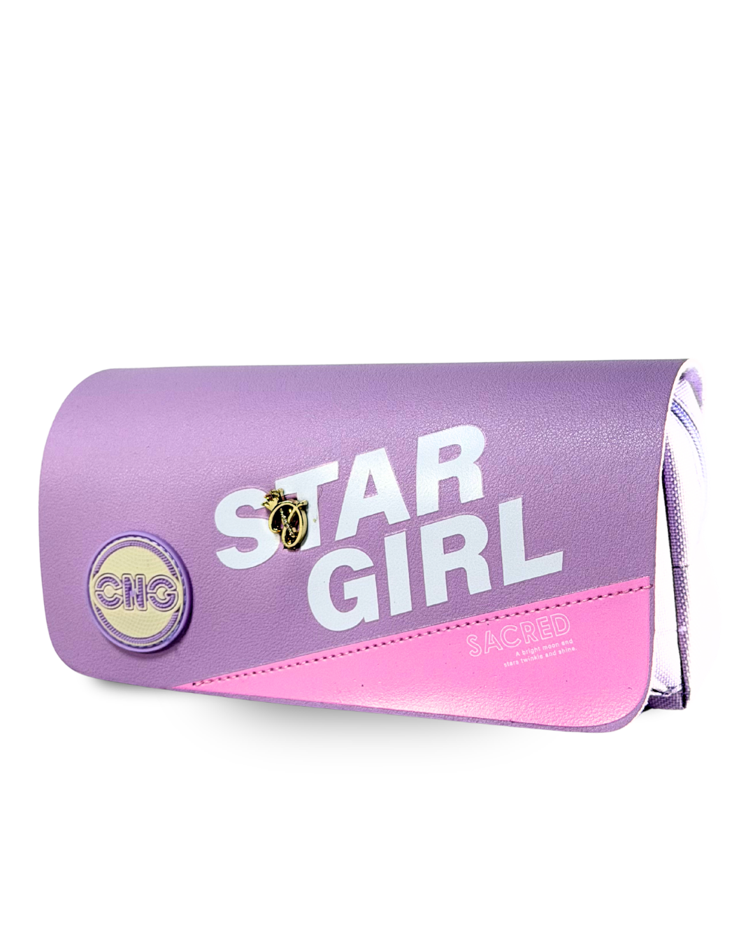 Premium "Star Girl" Aesthetic  PU Pouch – Large Capacity College Pencil Case | Purple
