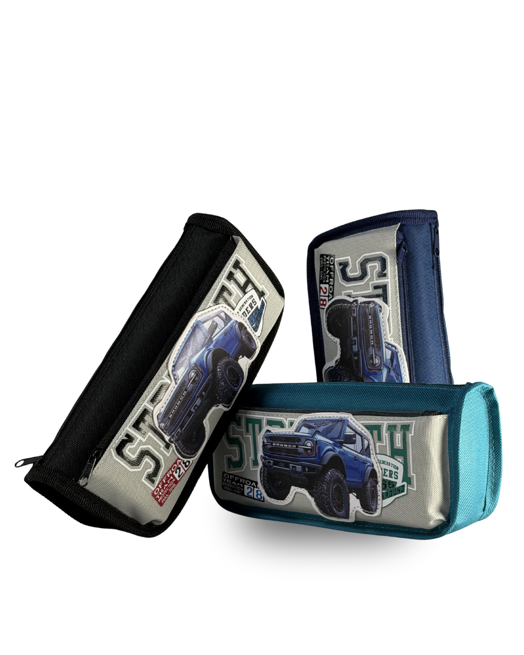 4x4 Offroad Bronco Truck 3D Embossed Pencil Case – Premium Large Capacity Pouch | Green