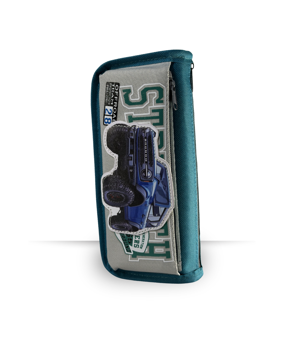 4x4 Offroad Bronco Truck 3D Embossed Pencil Case – Premium Large Capacity Pouch | Green