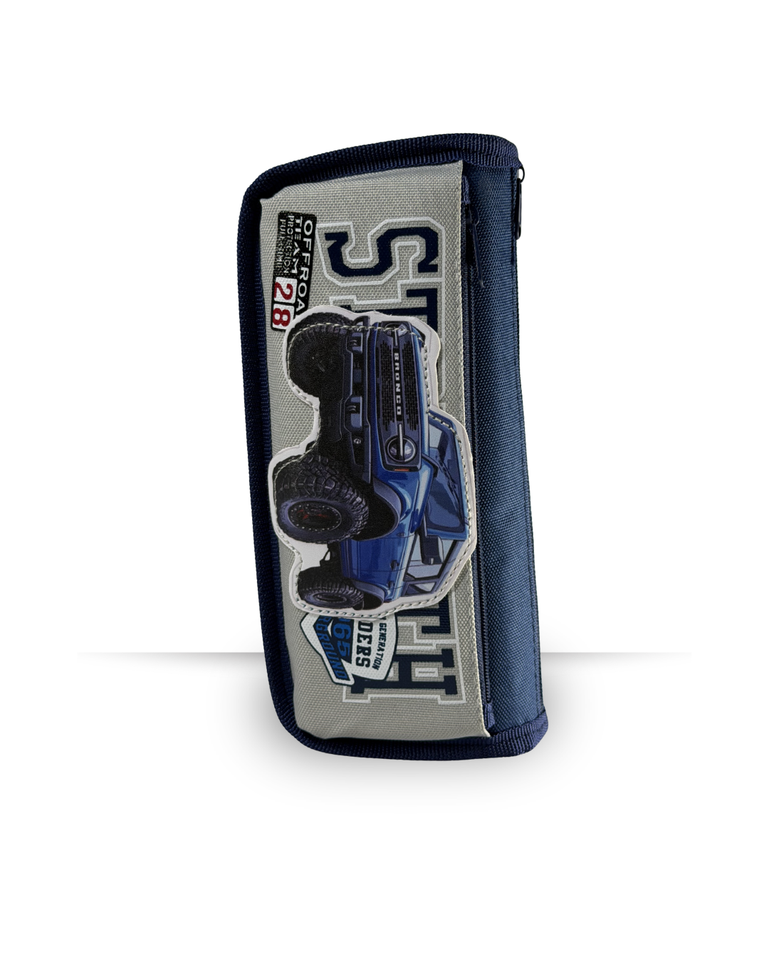 4x4 Offroad Bronco Truck 3D Embossed Pencil Case – Premium Large Capacity Pouch | Blue