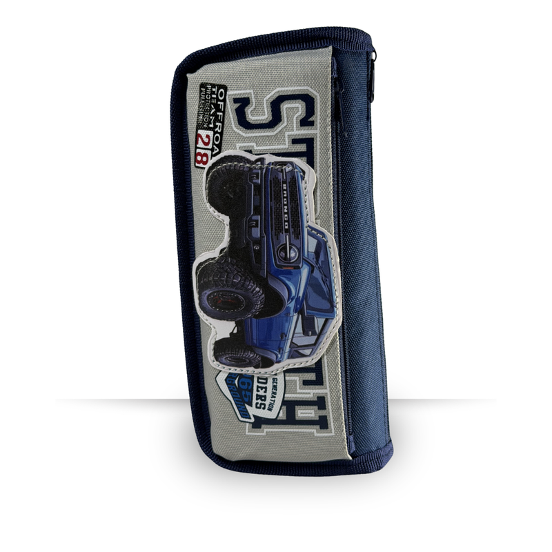 4x4 Offroad Bronco Truck 3D Embossed Pencil Case – Premium Large Capacity Pouch | Blue