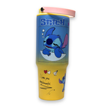 Disney Stitch Sleepy Theme Two-Tone Yellow & Azure Blue Thermal Flask – Vacuum Insulated Leakproof Water Bottle 1
