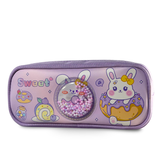 Sweet Bunny 3D Shaker Pencil Case – Aesthetic Purple Stationery Pouch 1
