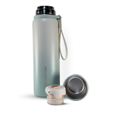 HELLO DRINK STEEL WATER BOTTLE WITH STRAP CAP | 750ML | GREEN 2